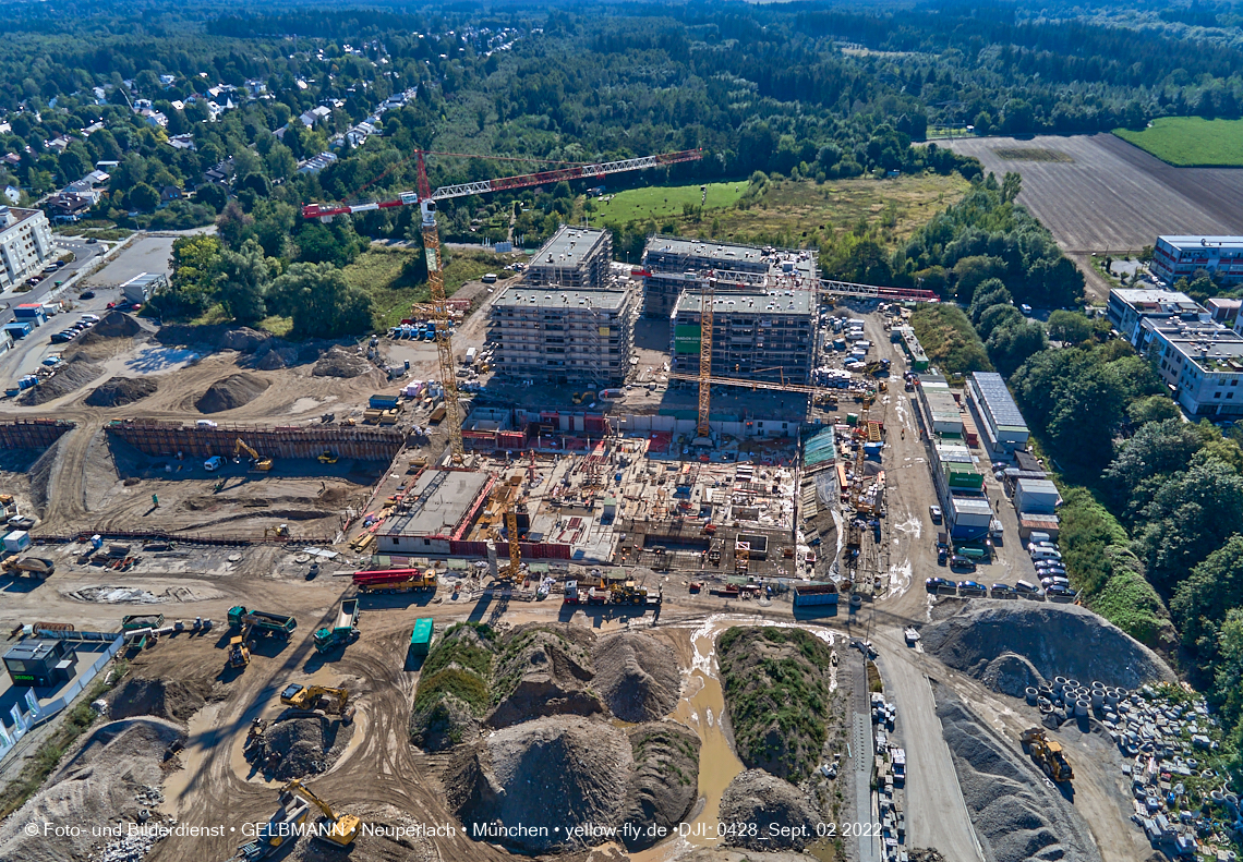 02.09.2022 - Baustelle Alexisquartier und Pandion Verde in Neuperlach 02.09.2022 - Baustelle Alexisquartier und Pandion Verde in Neuperlach